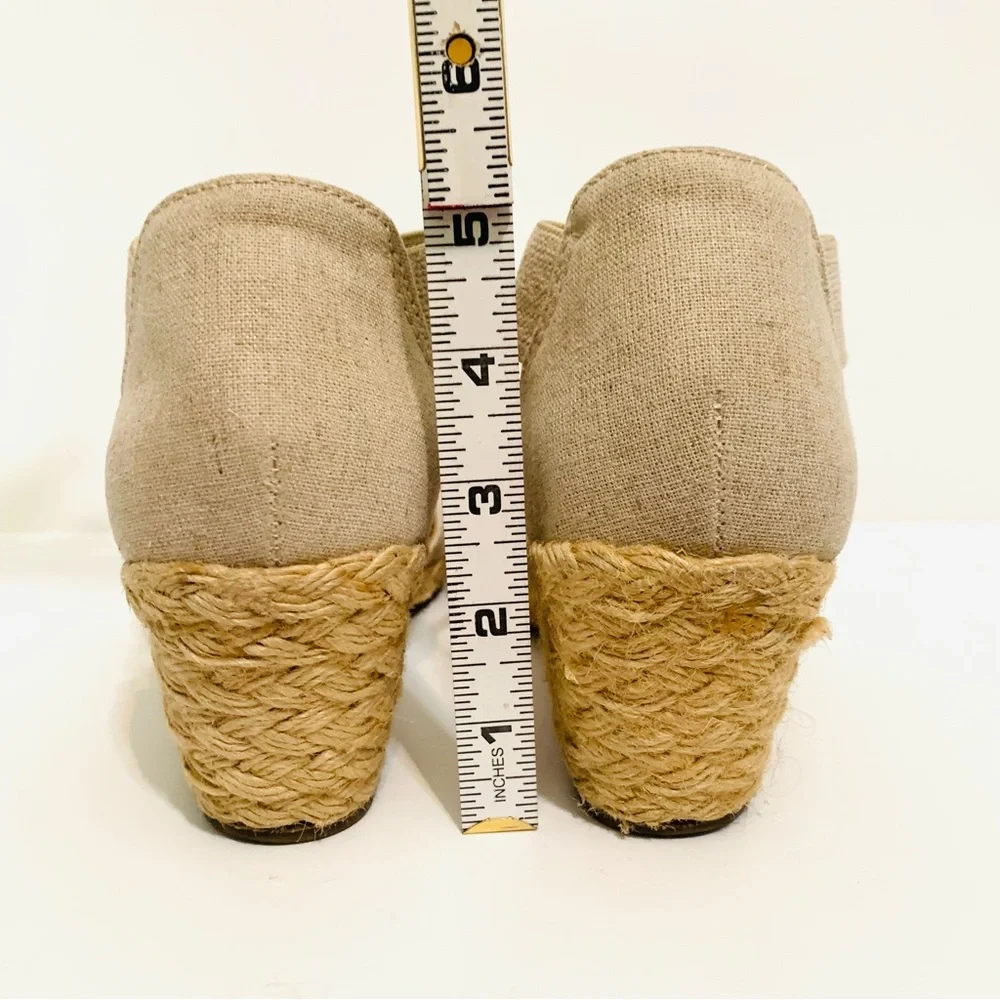 Solanz Tan Metallic Gold Helena Espadrilles With Elastic Straps Size 9 Summer